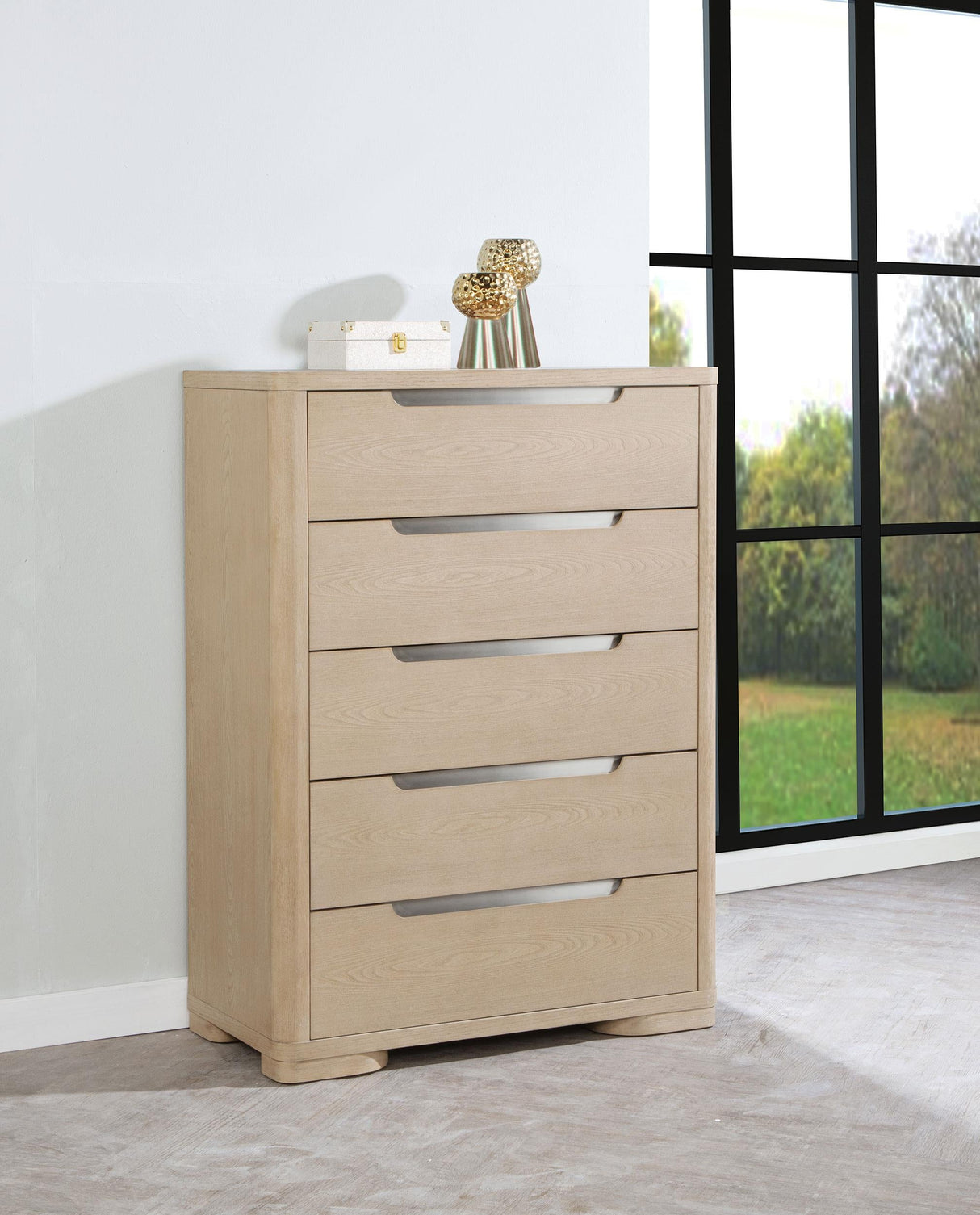 Ladera 5-drawer Bedroom Chest of Drawers Light Elm by Coaster at Eve Furniture