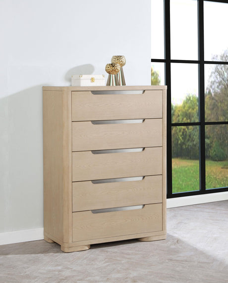 Ladera 5-drawer Bedroom Chest of Drawers Light Elm by Coaster at Eve Furniture