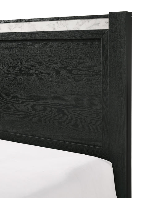 Lamar Black Queen Panel Bed by Crown Mark at Eve Furniture