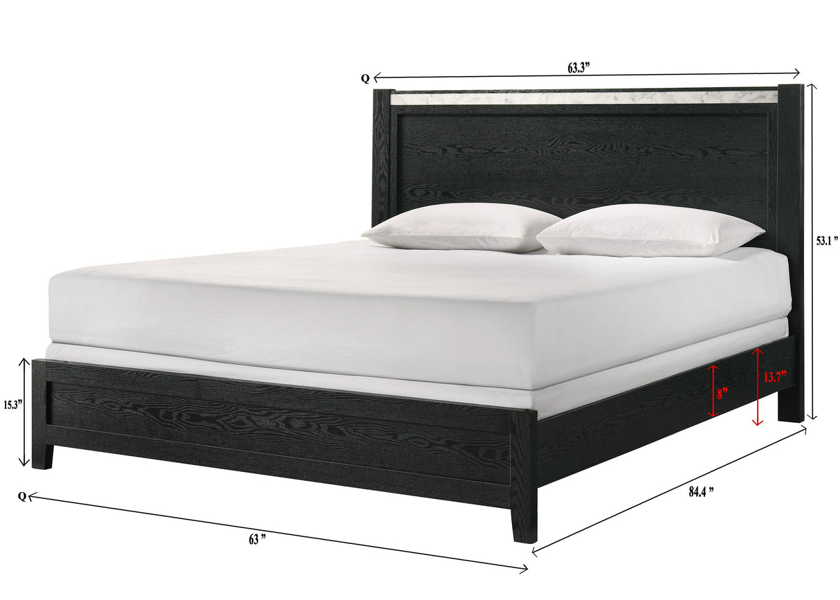 Lamar Black Queen Panel Bed by Crown Mark at Eve Furniture