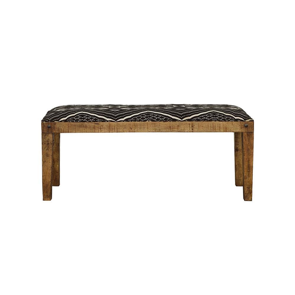 Lamont Natural/Navy Rectangular Upholstered Bench by Coaster at Eve Furniture