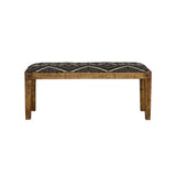 Lamont Natural/Navy Rectangular Upholstered Bench by Coaster at Eve Furniture