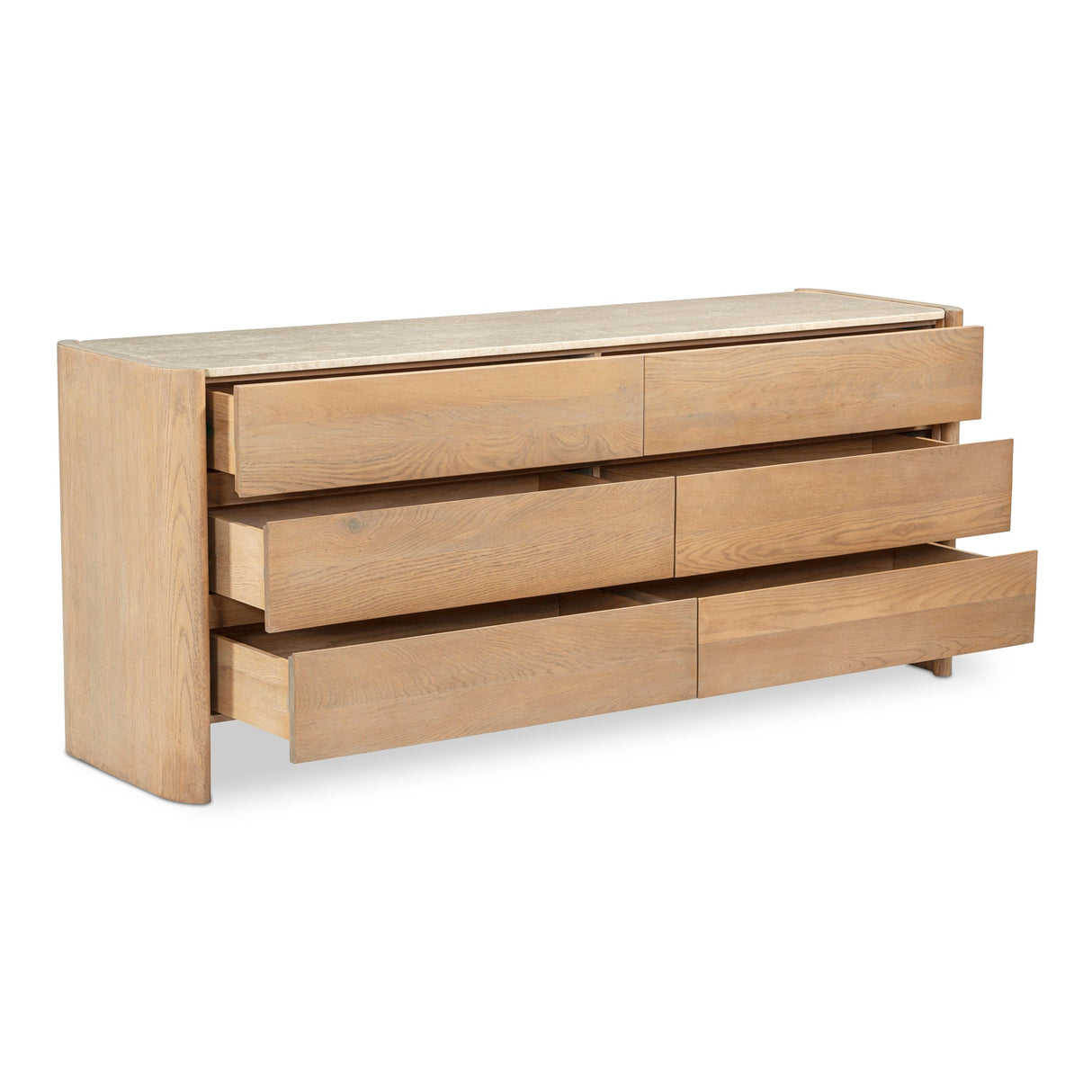 Lane Natural 6 Drawer Dresser by Moe's Home at Eve Furniture