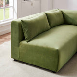 Langridge Olive Green Velvet Modular Corner Sectional Sofa