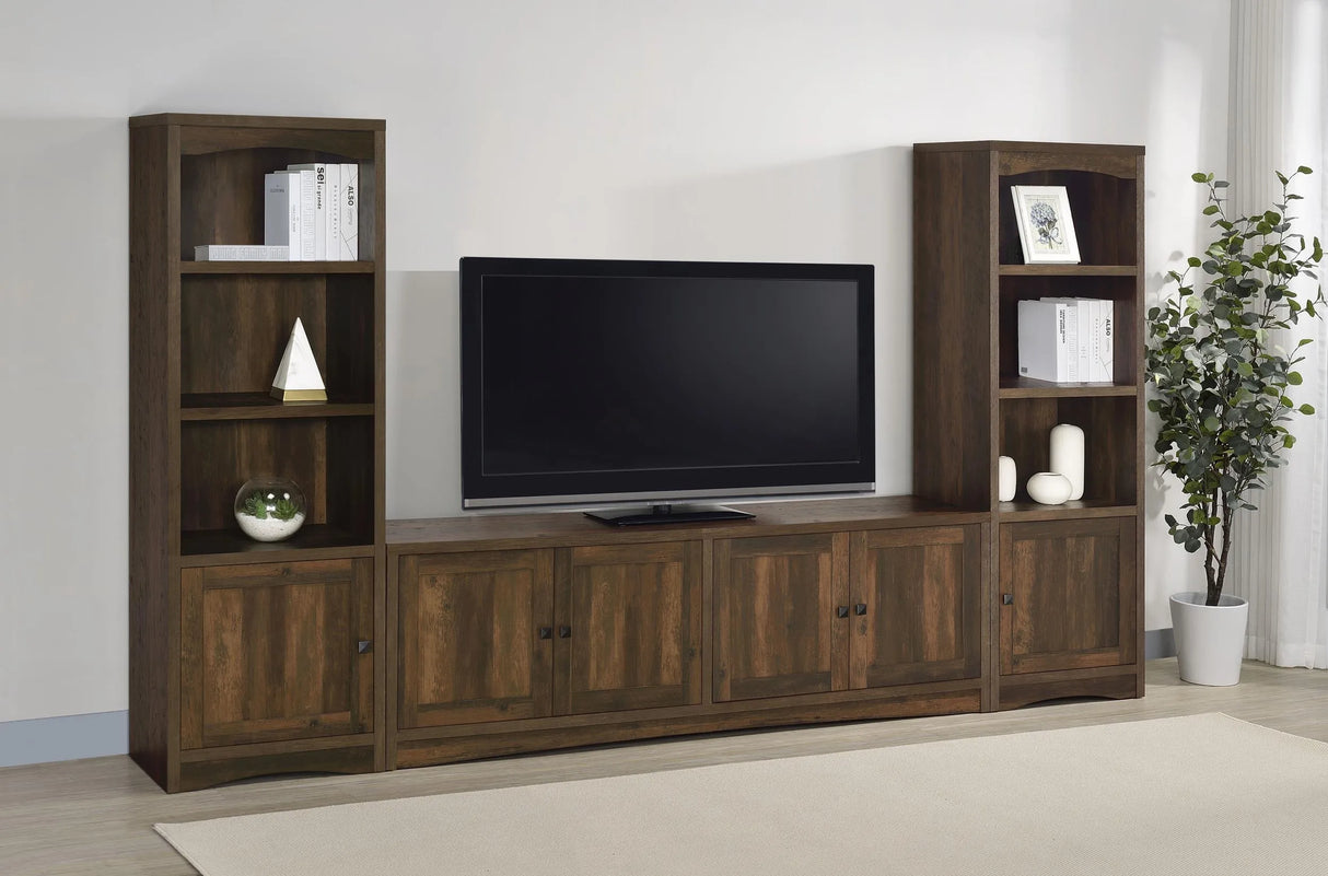 Laughlin Dark Pine 3-shelf Engineered Wood Media Tower by Coaster at Eve Furniture
