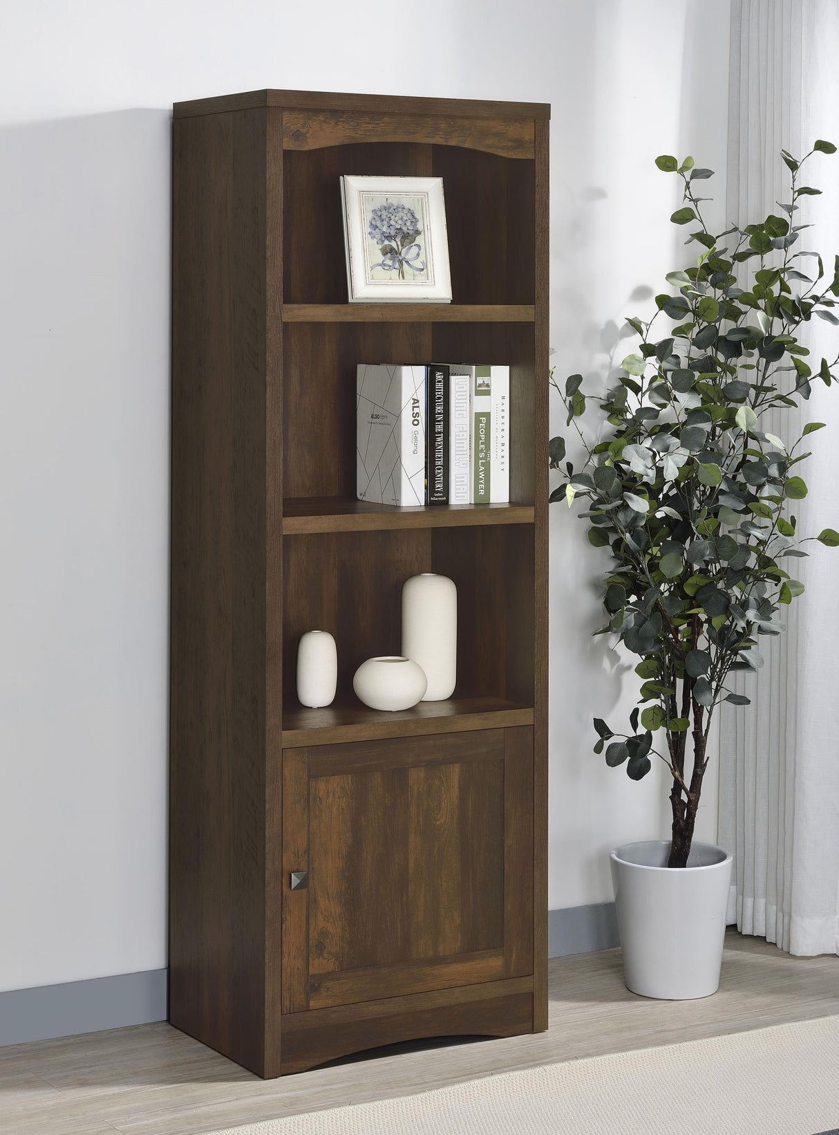 Laughlin Dark Pine 3-shelf Engineered Wood Media Tower by Coaster at Eve Furniture