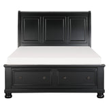 Laurelin Black Queen Sleigh Storage Platform Bed by Homelegance at Eve Furniture