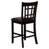 Lavon Black/Espresso Upholstered Counter Height Stools, Set of 2 by Coaster at Eve Furniture