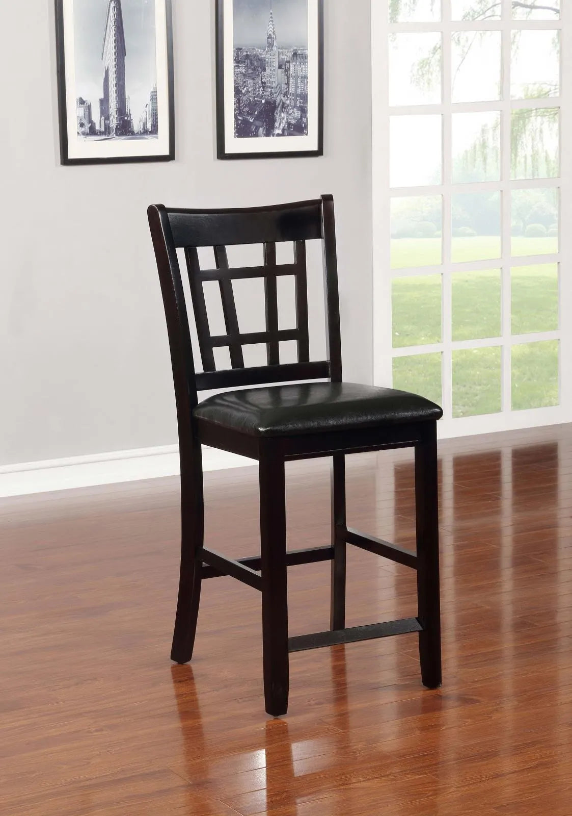 Lavon Black/Espresso Upholstered Counter Height Stools, Set of 2 by Coaster at Eve Furniture