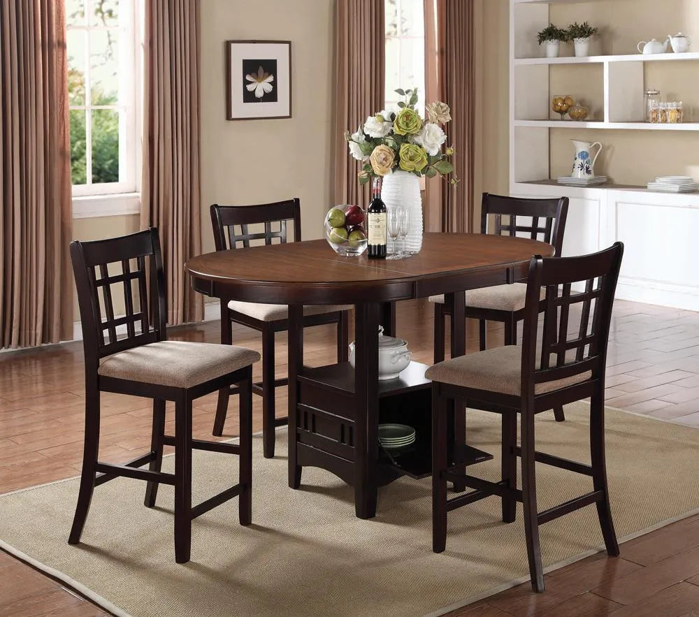 Lavon Light Chestnut/Espresso Oval Counter Height Table by Coaster at Eve Furniture