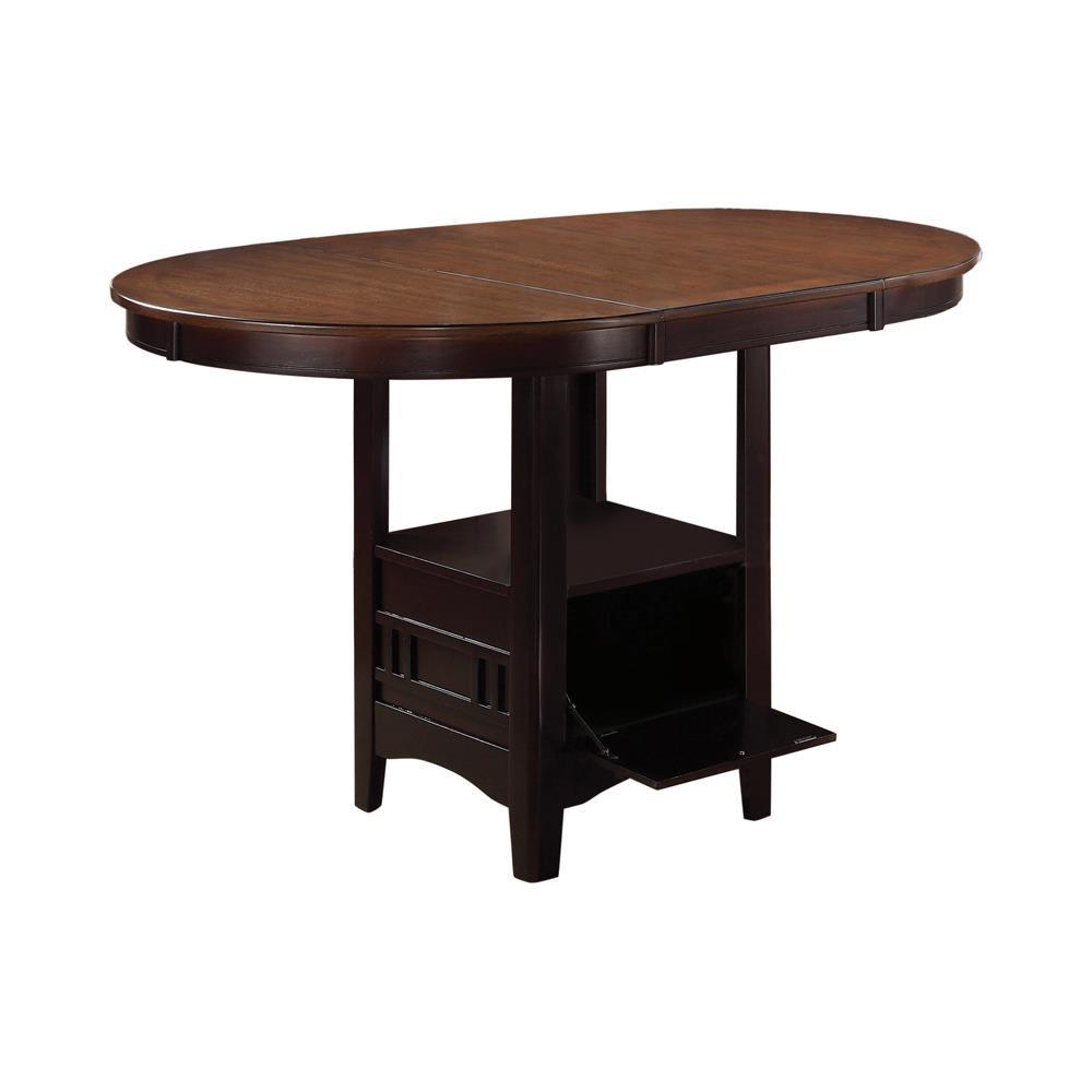 Lavon Light Chestnut/Espresso Oval Counter Height Table by Coaster at Eve Furniture