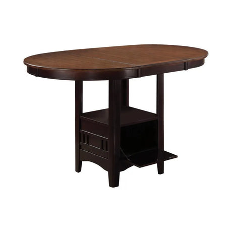 Lavon Light Chestnut/Espresso Oval Counter Height Table by Coaster at Eve Furniture