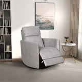 Lawson Swivel Glider Suede Recliner Chair - Latte by Ashcroft Imports at Eve Furniture