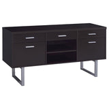 Lawtey Cappuccino 5-Drawer Credenza with Adjustable Shelf by Coaster at Eve Furniture