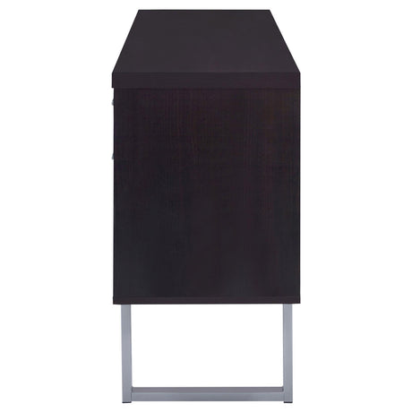 Lawtey Cappuccino 5-Drawer Credenza with Adjustable Shelf by Coaster at Eve Furniture