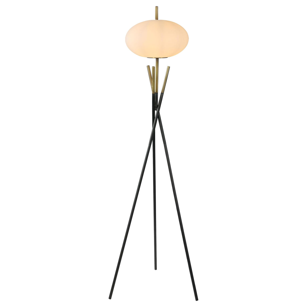 Layton White Orb Shade Tripod Floor Lamp by Coaster at Eve Furniture