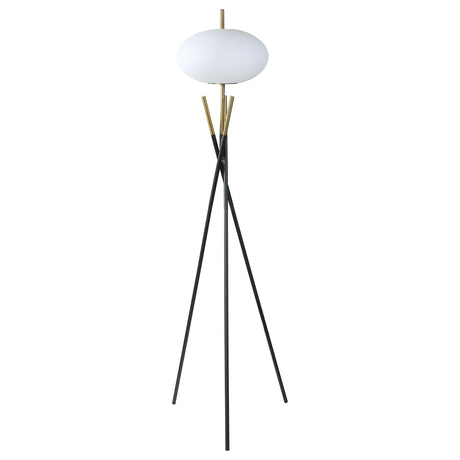Layton White Orb Shade Tripod Floor Lamp by Coaster at Eve Furniture