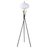 Layton White Orb Shade Tripod Floor Lamp by Coaster at Eve Furniture