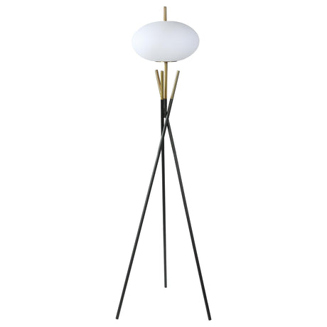 Layton White Orb Shade Tripod Floor Lamp by Coaster at Eve Furniture