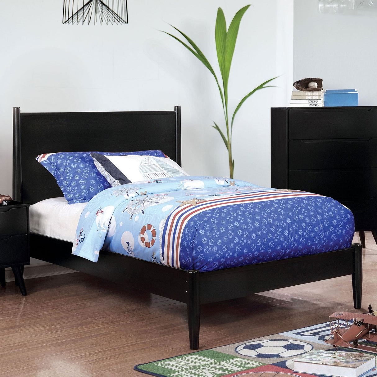 Lennart Black Twin Bed by Furniture of America at Eve Furniture