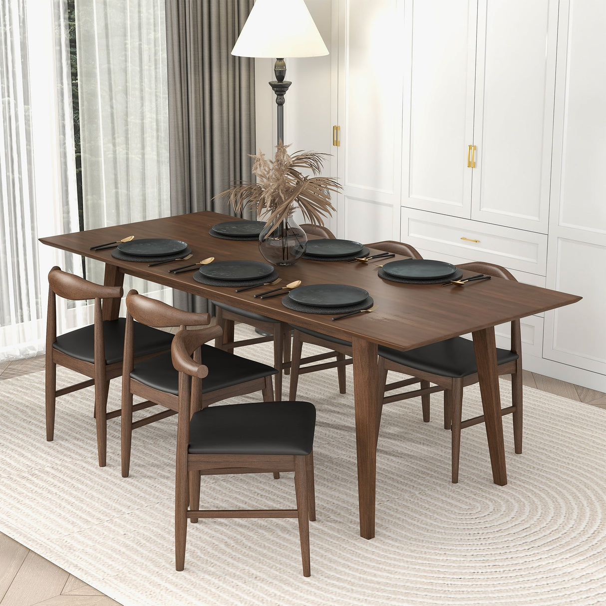 Levi Modern Style Solid Wood Rectangular Dining Kitchen Table 86" by Ashcroft Imports at Eve Furniture