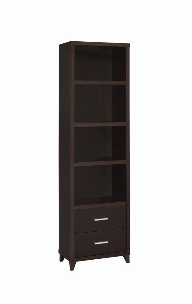 Lewes Cappuccino 2-Drawer Media Tower by Coaster at Eve Furniture