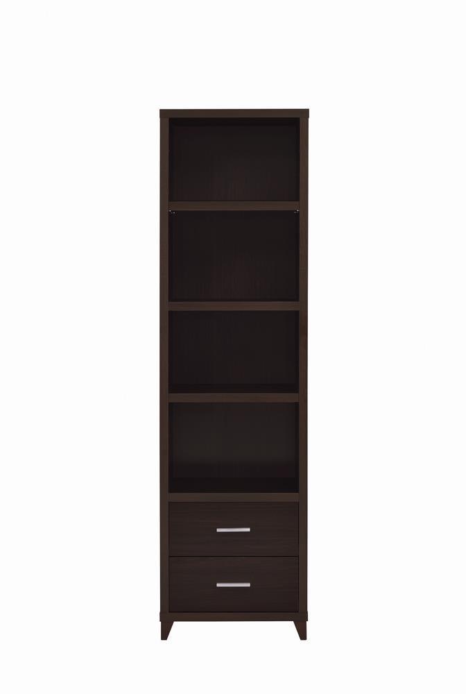 Lewes Cappuccino 2-Drawer Media Tower by Coaster at Eve Furniture