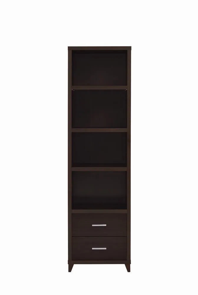 Lewes Cappuccino 2-Drawer Media Tower by Coaster at Eve Furniture