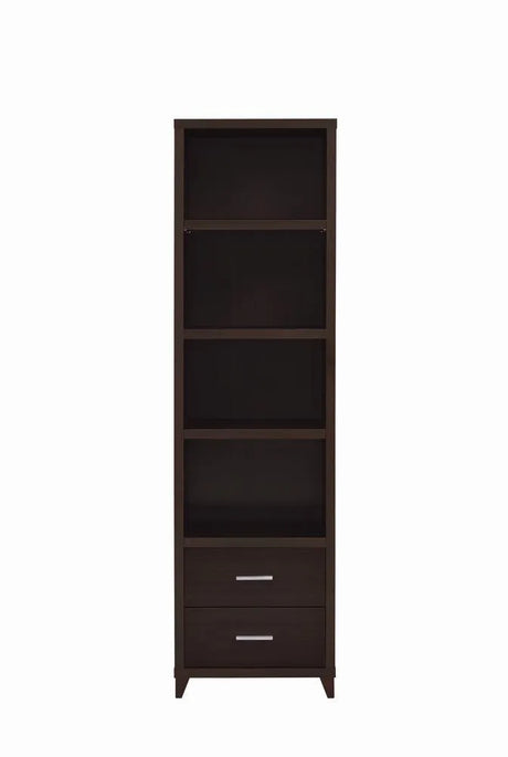 Lewes Cappuccino 2-Drawer Media Tower by Coaster at Eve Furniture