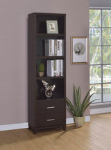 Lewes Cappuccino 2-Drawer Media Tower by Coaster at Eve Furniture