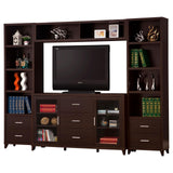 Lewes Cappuccino 4-Piece Entertainment Center by Coaster at Eve Furniture