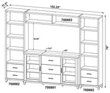 Lewes Cappuccino 4-Piece Entertainment Center by Coaster at Eve Furniture
