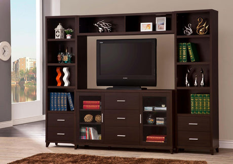 Lewes Cappuccino 4-Piece Entertainment Center by Coaster at Eve Furniture
