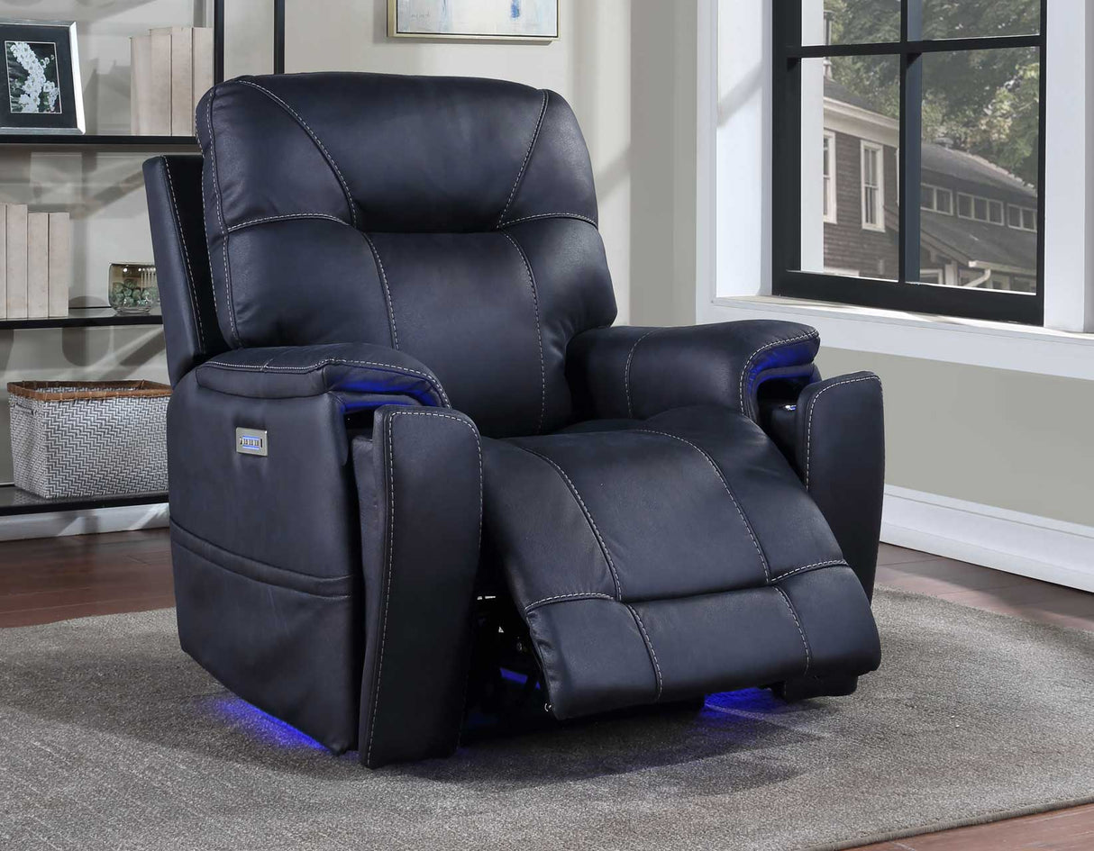 Lexington Ocean Blue Triple-Power Media Recliner by Steve Silver at Eve Furniture
