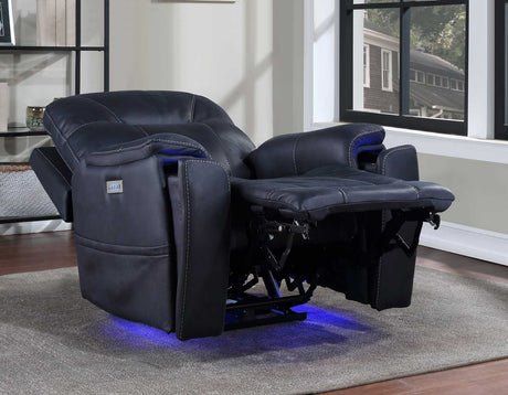 Lexington Ocean Blue Triple-Power Media Recliner by Steve Silver at Eve Furniture