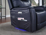 Lexington Ocean Blue Triple-Power Media Recliner by Steve Silver at Eve Furniture