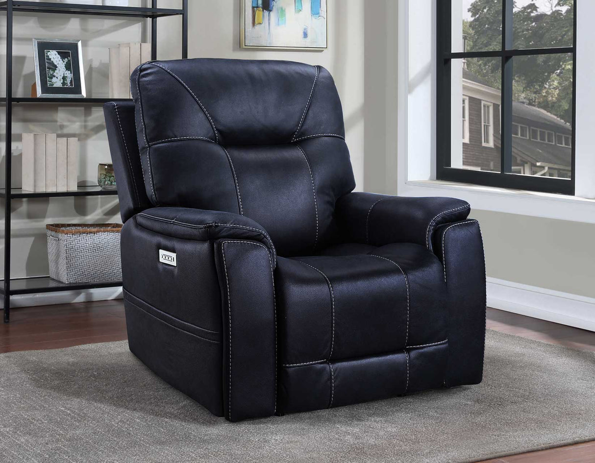 Lexington Ocean Blue Triple-Power Media Recliner by Steve Silver at Eve Furniture