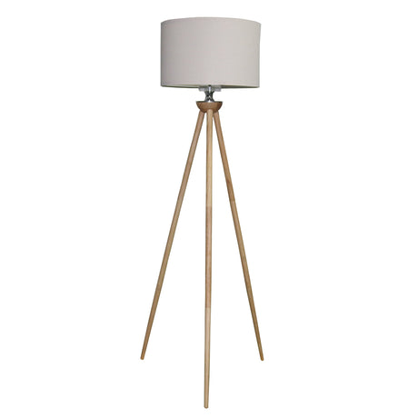 Lirios Three Legged Wooden Strip Floor Lamp - Natural by Ashcroft Imports at Eve Furniture