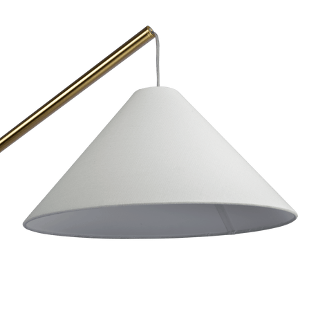 Lisbon Black Floor Lamp with On/Off Switch Coned Base Hanging White Fabric Shade by Ashcroft Imports at Eve Furniture