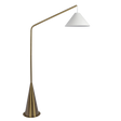 Lisbon Black Floor Lamp with On/Off Switch Coned Base Hanging White Fabric Shade by Ashcroft Furniture at Eve Furniture