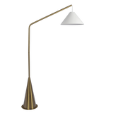 Lisbon Black Floor Lamp with On/Off Switch Coned Base Hanging White Fabric Shade by Ashcroft Furniture at Eve Furniture
