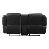 Littleton Black Double Reclining Loveseat with Center Console by Homelegance at Eve Furniture