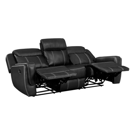 Littleton Black Double Reclining Sofa by Homelegance at Eve Furniture