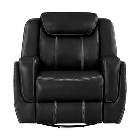 Littleton Black Swivel Glider Reclining Chair by Homelegance at Eve Furniture
