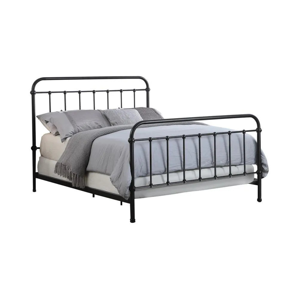 Livingston Dark Bronze Eastern King Panel Metal Bed by Coaster at Eve Furniture