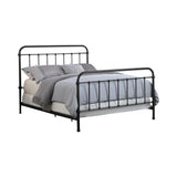 Livingston Dark Bronze Eastern King Panel Metal Bed by Coaster at Eve Furniture