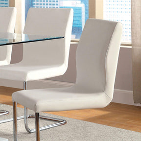 Lodia White Side Chair, Set of 2 by Furniture of America at Eve Furniture