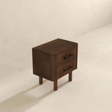 Logan Mid Century Modern Walnut Nightstand Bed Side Tables With 2 Drawers by Ashcroft Imports at Eve Furniture