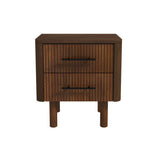 Logan Mid Century Modern Walnut Nightstand Bed Side Tables With 2 Drawers by Ashcroft Imports at Eve Furniture