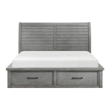 Logandale Antique Gray King Sleigh Storage Platform Bed by Homelegance at Eve Furniture